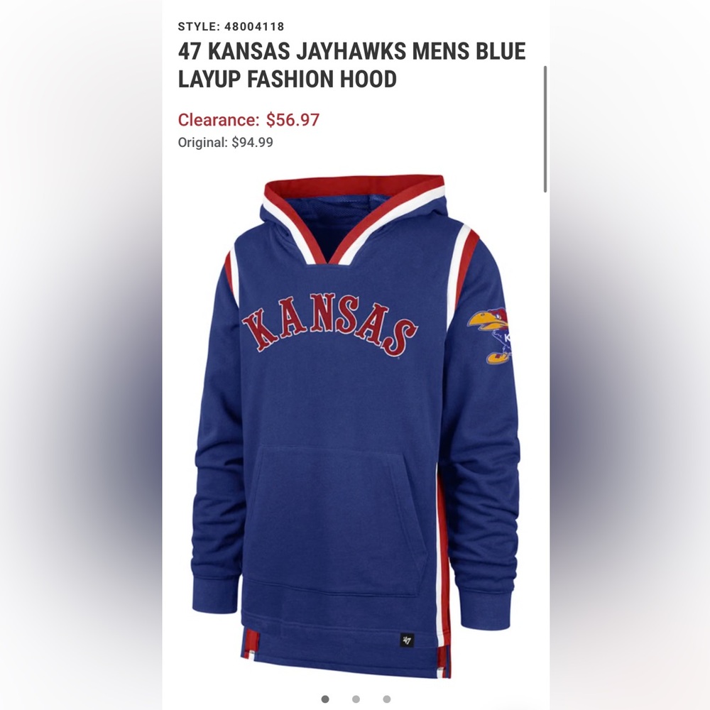 University of Kansas 47 Kansas Blue and Red Hoodie